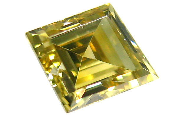 天然イエローダイヤモンド ルース(裸石) 0.161ct, Fancy Brownish Yellow ( ファンシーブラウニッシュイエロー ), VS2, ロゼンジ・ステップ・カット 【 中央宝石研究所ソーティング袋付 】 【 送料無料 】