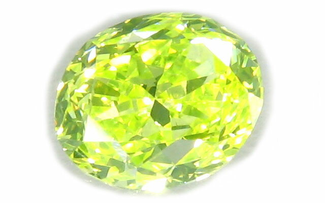 イエローダイヤモンド ルース 0.29ct, Fancy Intense Green Yellow, VS-1, Oval, GIA鑑定書つき 【送料無料】