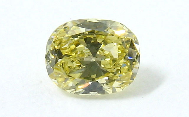 イエローダイヤモンド ルース 0.111ct, Fancy Yellow, VVS-2, オーバル (oval) ダイヤモンド 【中央宝石研究所ソーティング袋つき】【 送料無料 】