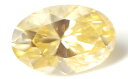 イエローダイヤモンド ルース 0.104ct, Fancy Light Orangy Yellow, SI-2, 【ファンシー・インテンス・イエロー】, オーバル oval ダイヤモンド 【中央宝石研究所ソーティング袋つき】【 送料無料 】