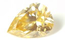 イエローダイヤモンド ルース 0.095ct, Fancy Orange Yellow, SI-1, ペアシェイプ pear ダイヤモンド　【中央宝石研究所ソーティングつき】【送料無料】
