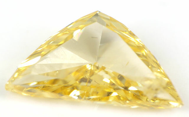 天然イエローダイヤモンド ルース(裸石) 0.150ct, Fancy Yellow(ファンシーイエロー), I1, 三角形 【中央宝石研究所ソーティング袋付】【 送料無料 】