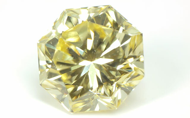 【 ほぼ正八角形 】 天然イエローダイヤモンド ルース(裸石) 0.359ct, Fancy Yellow(ファンシーイエロー), VS-1, オクタゴナル・モディファイド・ブリリアント・カット 【中央宝石研究所ソーティング袋付】【 送料無料 】