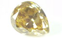 イエローダイヤモンド ルース(裸石) 0.174ct, Fancy Deep Brownish Greenish Yellow(ファンシー・ディープ・ブラウニッシュ・グリーニッシュ・イエロー), SI-2, ペアシェイプ(Pear Shape), 蛍光性オレンジ 【中央宝石研究所ソーティング袋付】【 送料無料 】