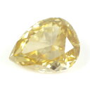 イエローダイヤモンド ルース(裸石) 0.102ct, Fancy Brownish Yellow ( ファンシー・ブラウニッシュ・イエロー ) , I-1, ペアシェイプ(Pear Shape), 蛍光性オレンジ 【中央宝石研究所ソーティング袋付】【 送料無料 】