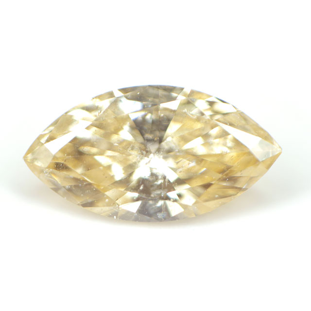 天然イエローダイヤモンド ルース(裸石) 0.086ct, Fancy Light Orange Yellow (ファンシー・ライト・オレンジ・イエロー), I1, マーキース・カット 【 中央宝石研究所ソーティング袋付 】　【 送料無料 】