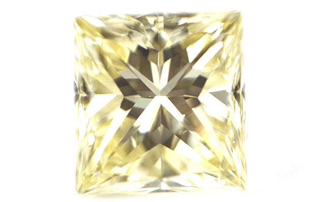 天然イエローダイヤモンド ルース(裸石) 0.340ct, Fancy Light Yellow(ファンシー・ライト・イエロー), VS1, プリンセスカット 【 中央宝石研究所ソーティング袋付 】 【 送料無料 】