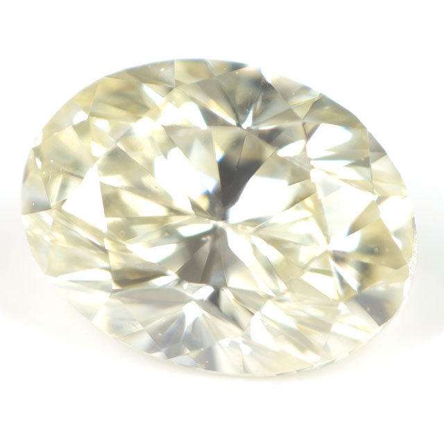 天然イエローダイヤモンド ルース(裸石) 0.333ct, Q-Rカラー ( Very Light Yellow, ベリー・ライト・イエロー), VS1, オーバルカット 【 AGTジェムラボラトリーソーティング付 】 【 送料無料 】