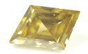 天然イエローダイアモンド ルース(裸石) 0.062ct, Fancy Brownish Greenish Yellow (ファンシー・ブラウニッシュ・グリーンイッシュ・イエロー), SI-2, Rhomboid Step Cut (ロンボイド・ステップ・カット) 【 中央宝石研究所ソーティング袋付 】【 送料無料 】