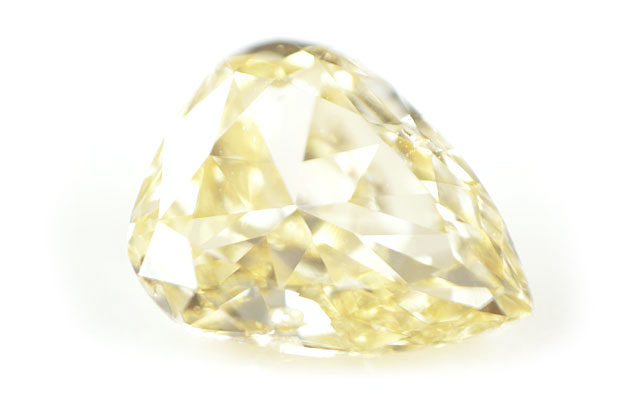 天然イエローダイヤモンド ルース(裸石) 0.183ct, Fancy Light Orangy Yellow, SI-2, ペアシェイプ 【蛍光性がミディアムイエロー】中央宝石研究所【送料無料】