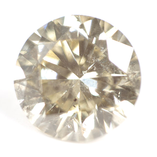 【 Under S (Light Brownish Yellow) カラー 】 天然ダイヤモンド ルース(裸石) 0.155ct, I-1 【 中央宝石研究所 】 【 送料無料 】【round010】【round015】