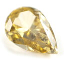 天然イエローダイアモンド ルース(裸石) 0.240ct, Fancy Brownish Yellow ( ファンシー・ブラウニッシュ・イエロー ) , I-1, ペアシェイプ(Pear Shape), 蛍光性オレンジ 【中央宝石研究所ソーティング袋付】【 送料無料 】