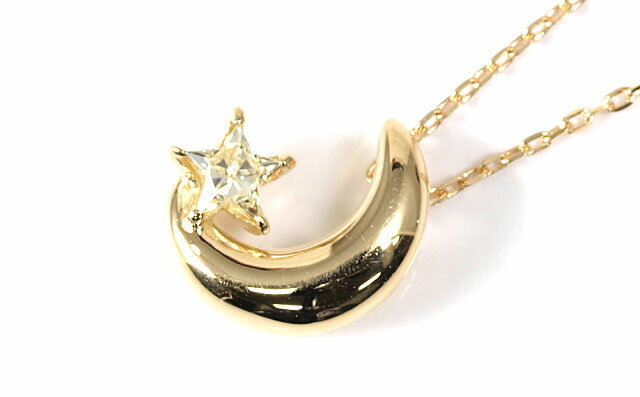 スターカット ( 星型・五芒星) イエローダイヤモンド 0.111ct プチペンダントネックレス K18YG ( 18金イエローゴールド ) 【 中央宝石研究所ソーティング袋 】【 送料無料 】