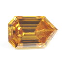 天然イエローダイヤモンド ルース(裸石) 0.097ct, Fancy Deep Orange Yellow, Modified Pear Step Cut ( モディファイド・ペア・ステップ・カット ), I-1 【 中央宝石研究所ソーティング袋付 】 【 送料無料 】