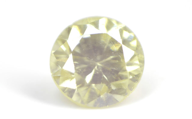 【 Under S (Light Yellow) カラー 】 天然イエローダイヤモンド ルース(裸石) 0.093ct, I-1 【 蛍光性が『ストロング・オレンジ』のレアダイヤです 】中央宝石研究所 【round007】【round008】【round010】