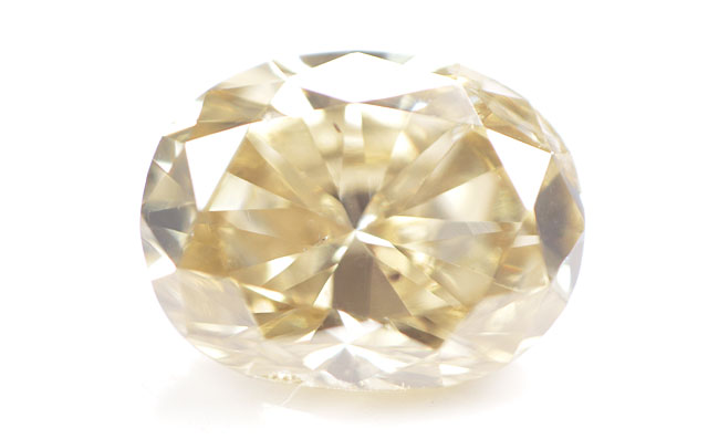 天然イエローダイヤモンド ルース(裸石） 0.181ct, Fancy Brownish Greenish Yellow, I-1, オーバル, 【蛍光性：イエロー系】 中央宝石研究所 【 送料無料 】