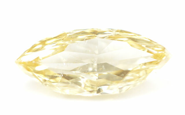 天然イエローダイヤモンド ルース (裸石) 0.093ct,SI-2,マーキース 【蛍光性はミディアムオレンジ】【中央宝石研究所ソーティング袋付】【送料無料】