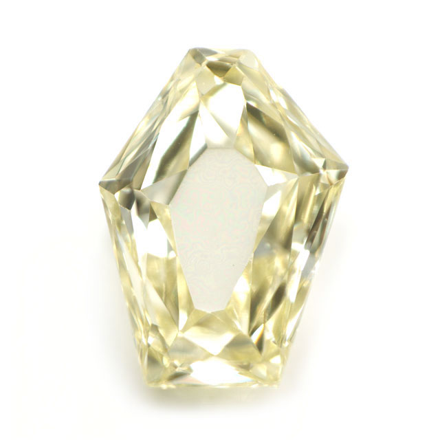 【 ヘキサゴン(六角形) 】天然イエローダイヤモンド ルース (裸石) 0.155ct, VS-1 【 Under S (Light Yellow) カラー 】【 中央宝石研究所ソーティング袋付 】【 送料無料 】