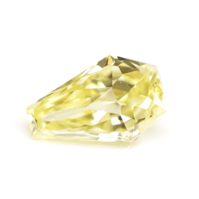 【 ヘキサゴン(六角形) 】天然イエローダイヤモンド ルース (裸石) 0.085ct, VVS-2, Fancy Light Yellow 【 中央宝石研究所ソーティング袋付 】【 送料無料 】