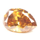 天然イエローダイヤモンド ルース(裸石) 0.103ct, Fancy Deep Brownish Orange Yellow, SI-2, ペアシェイプ 【 中央宝石研究所ソーティング袋 】 【 送料無料 】