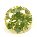 イエローダイヤモンド(トリーテッド) ルース(裸石) 0.067ct, Fancy Deep Greenish Yellow (treated), SI-1 【 蛍光性はグリーン系 】【 中央宝石研究所ソーティング袋付 】