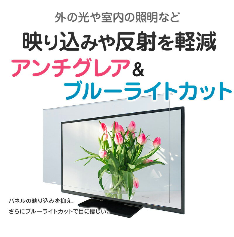 アンチグレア ブルーライトカット 液晶テレビ保護パネル 60インチ 60型 固定ベルト付【3mm厚】【カット率37.8％】【ノングレア 液晶テレビ 保護パネル 液晶保護パネル テレビ 保護 カバー テレビガード】 60AG2 2