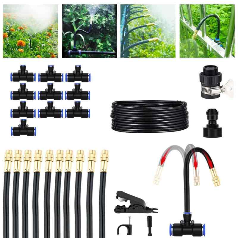 点滴灌漑システム、360°曲げ可能な点滴灌漑キットガーデン用自動灌漑システム、温室、庭、芝生、植物用の調節可能なガーデン散水ミストシステム