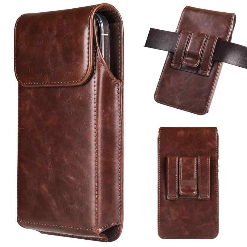 スマホ ポーチ メンズ ベルトケース 通し付き ポーチ Leather Phone Holster for Men Belt