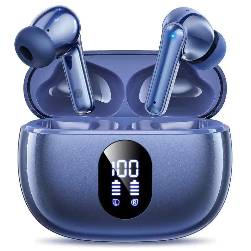 イヤホン bluetooth ワイヤレスイヤホン 48時間の再生時間 重低音 LEDディスプレイ表示 小型/軽量 IPX7防水 ブルートゥース 接続瞬時 Hi-Fi ブルートゥースイヤホン Type-C 急速充電 ぶるーとぅーす
