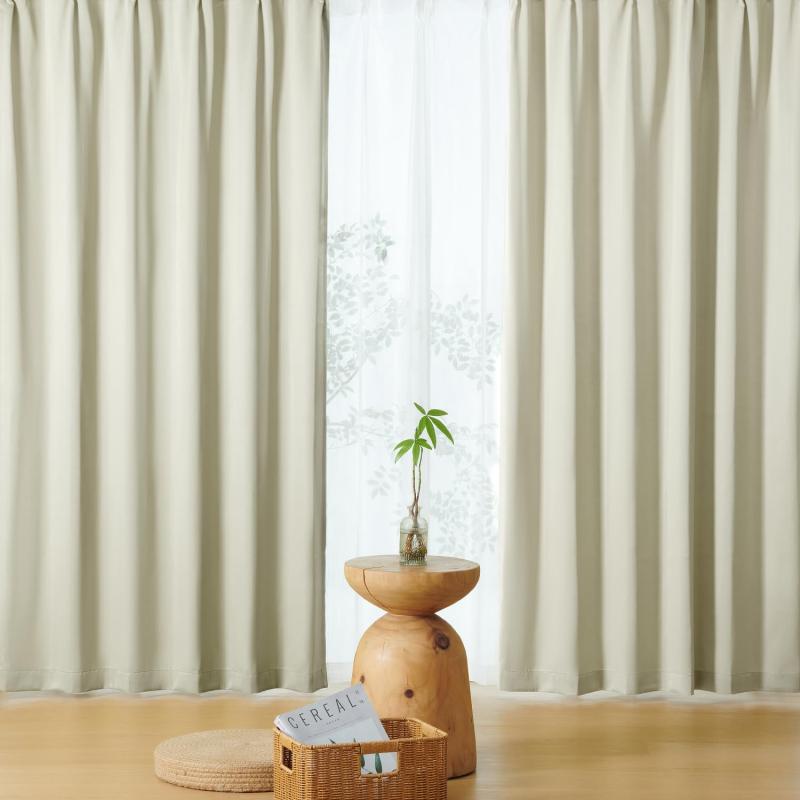 Rakuten - クモリ(Kumori) カーテン 4枚セット 自然光を取り入れる ほどよい遮光性 カーテンセット 薄手 スッキリと目覚め 遮熱 防寒 UVカット 遮像 節電効果 省エネ 洗濯可能 無地 おしゃれ 寝室 リビン