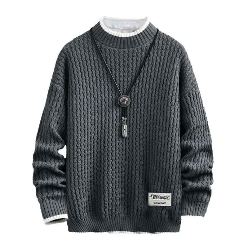 Aaronlive セーター メンズ 冬服 メンズ ラウンドネック 長袖 ニット トップス カジュアル 大きいサイズ 暖かい 厚手 防寒 カジュアル セーター メンズ 春秋冬 ニット メンズ