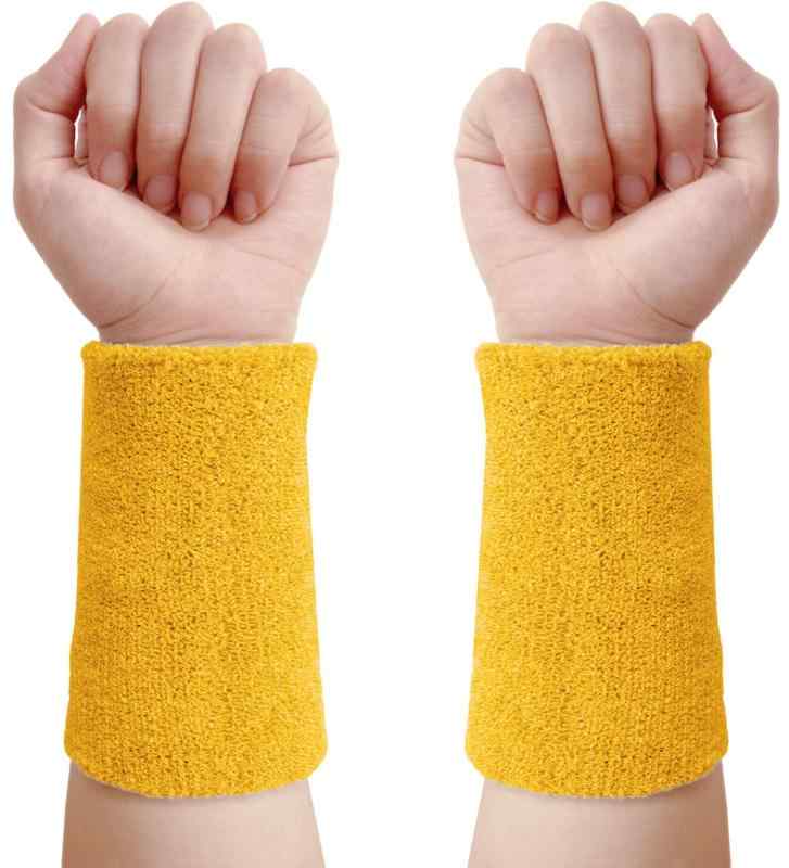 リストバンド 2個セット【ロングサイズ8cm×15cm】【適度な厚み】肌触りが柔らかい 汗止め 手首バンド 汗拭きリストバンド 通気性 伸縮..