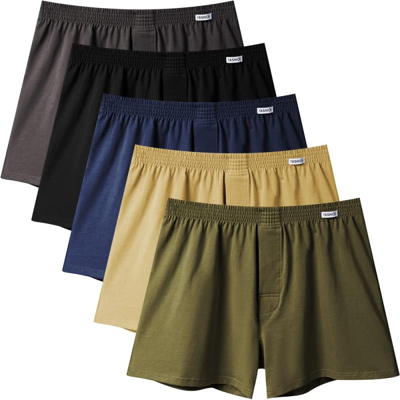 [Metakey] ニット トランクス メンズ 下着 無地 超長綿 抗菌防臭加工 大きいサイズ 50-125kg対応 3枚セット 4枚セット 5枚セット インナー アンダーウェア 前開き ボタンあり オールシーズン