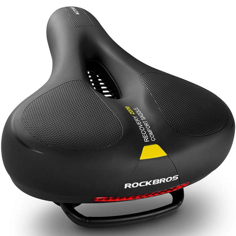 ROCKBROS(ロックブロス)自転車 サドル 超肉厚 痛くない 低反発 サドルクッション 衝撃吸収 穴開き 通気 ソフト 防水 バック反射テープ クロスバイク マウンテンバイク ママチャリ