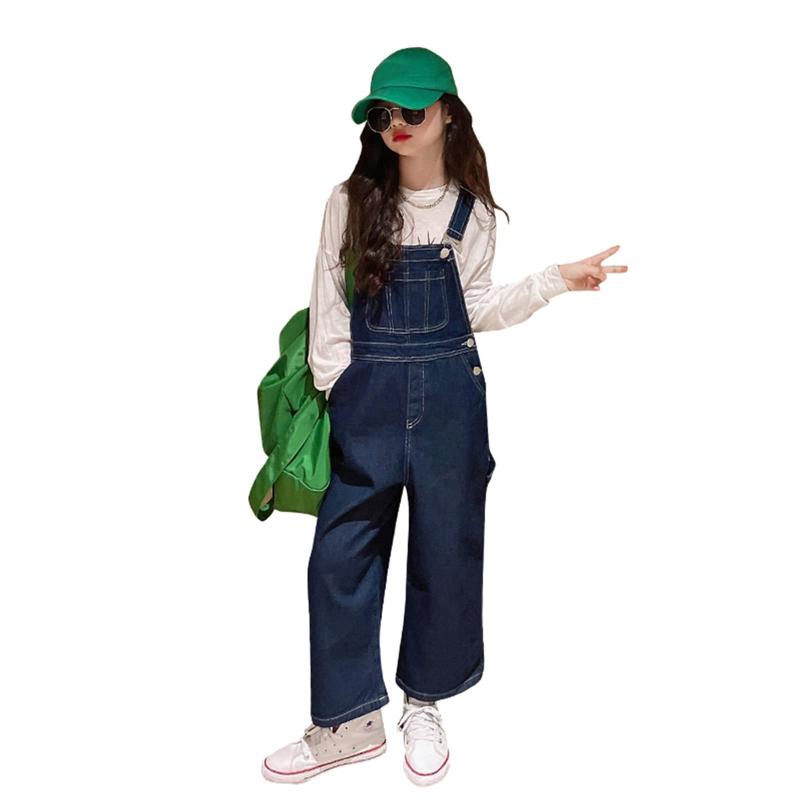 [Rolanko] キッズ ズボン 女の子 サロペット デニム オーバーオール ガールズ ジーンズ 子供服 120-170