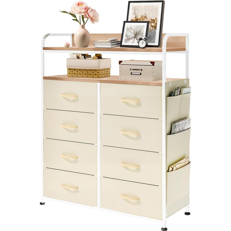 [ClutterFree] タンス 収納 チェスト 布製 引き出し 洋服収納 リビング収納 大容量 衣類収納 洋服タンス 衣装棚 箪笥 木製天板付き 簡単組立 多機能 転倒防止 AG-CTG01