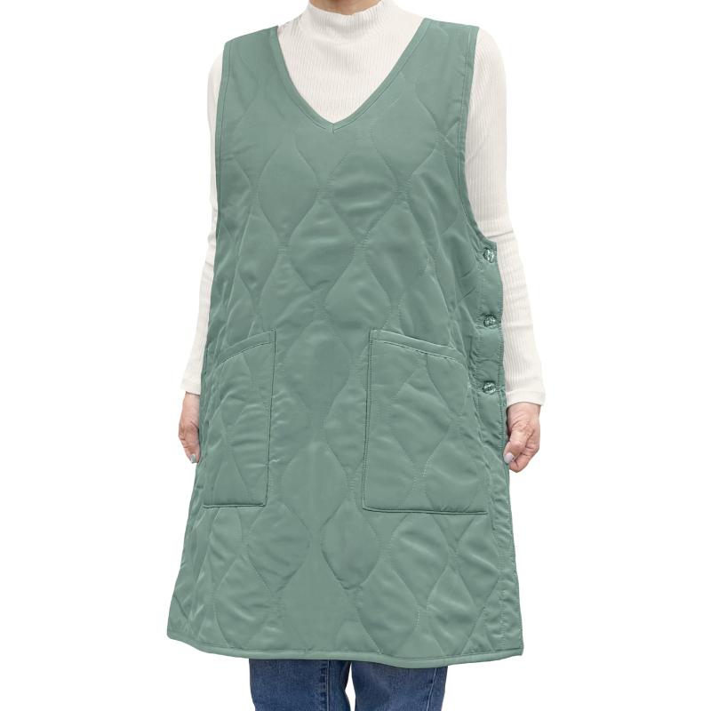 エプロン 冬 裏ボア あったかい おしゃれ かわいい シワになりにくい お尻が隠れる 軽い 速乾 動きやす..