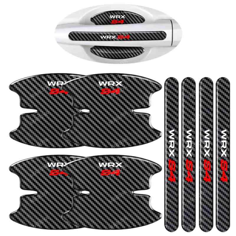 Rakuten - ドアハンドルプロテクター 8枚セット カーボン柄 キズ防止 塗装保護 傷隠し 耐摩耗 防水 耐高温 取り付け簡単 車外装 アクセサリー