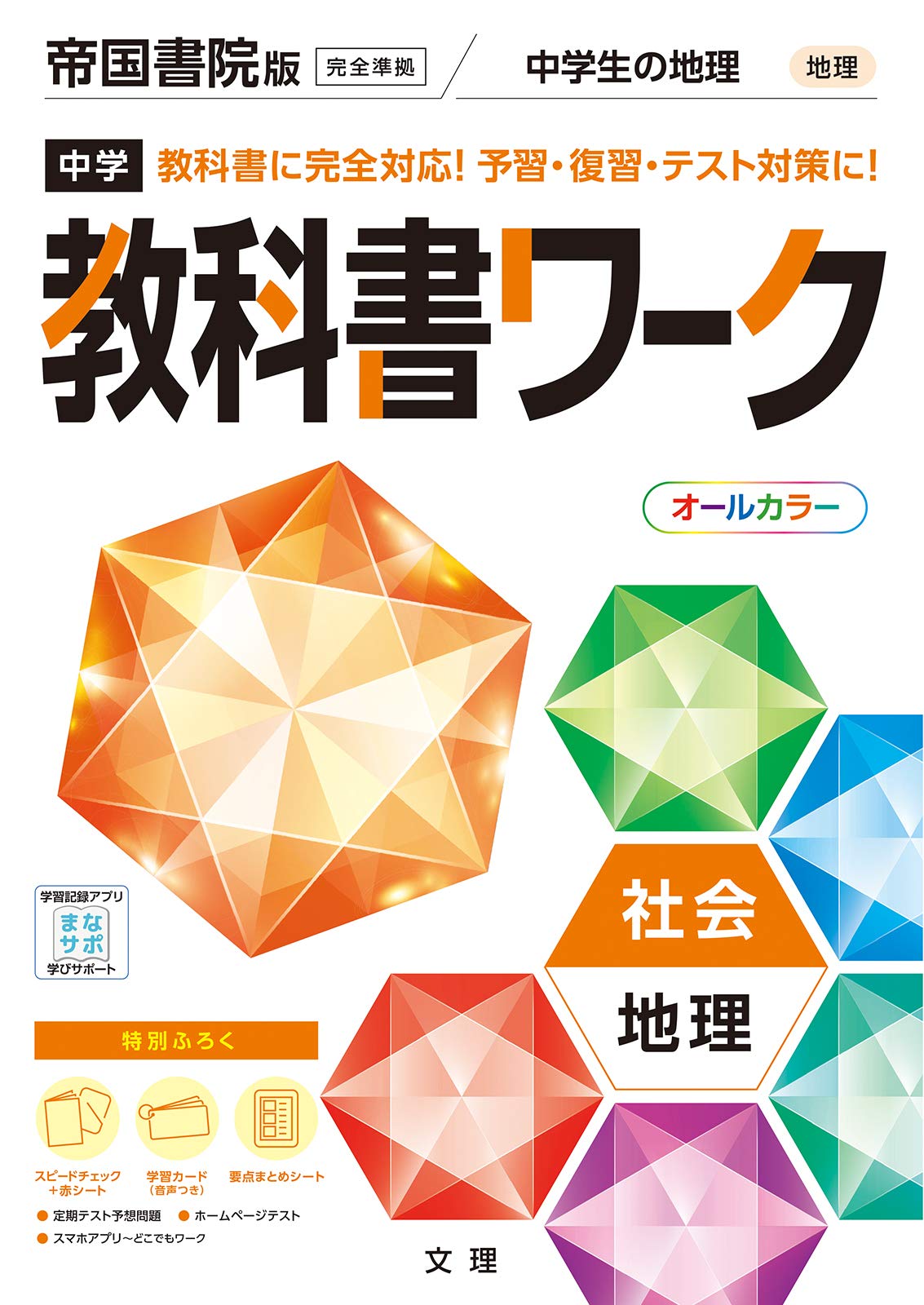 中学教科書ワーク 社会 地理 帝国書院版 (オールカラー,付録付き)