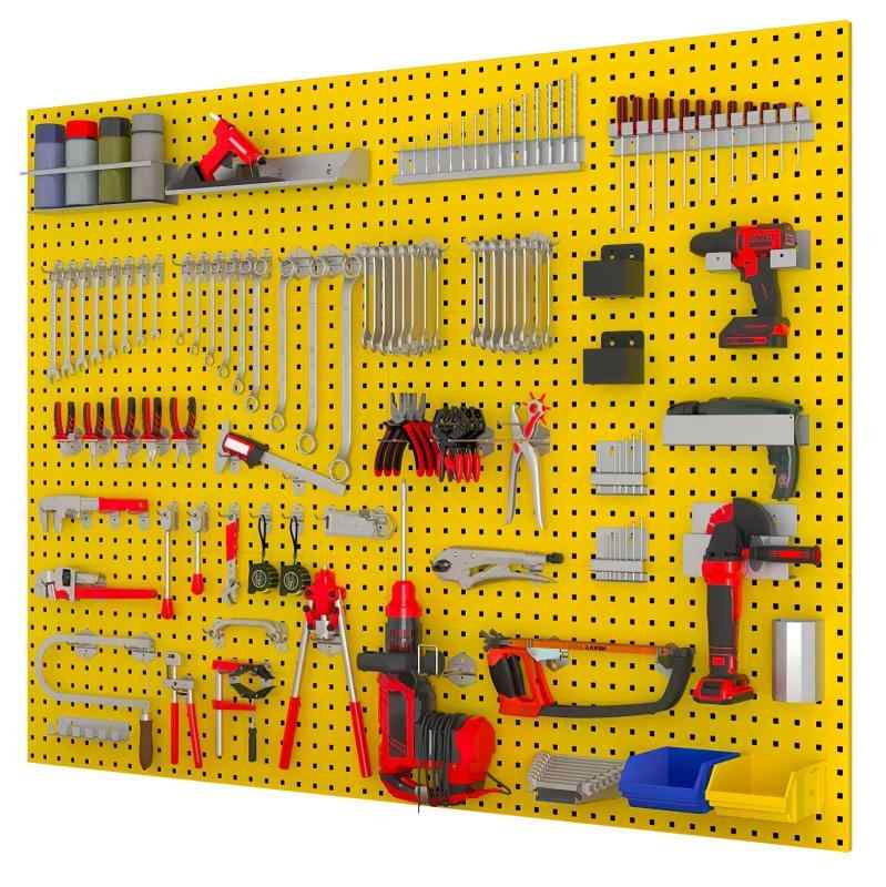 Rakuten - MIMIER 有孔ボード スチール パンチングボード 業務用 高耐荷重 壁掛けボード 工具 工具収納 ツールラック ガレージ 工場作業 DIY