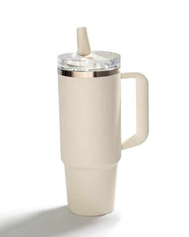 【漏れゼロ宣言】 ストロー付き 漏れない タンブラー 大容量 蓋付き 真空断熱 保冷 完全密閉 オフィス 車内 ジム用 [PANT]