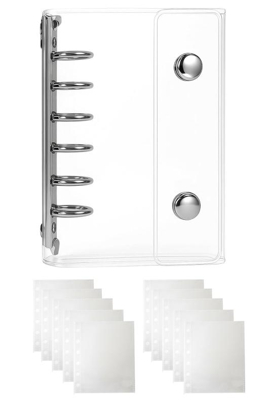 シール帳 バインダー 透明 M5 A7 【リフィル10枚付】 台紙 5穴 6穴 女の子 男の子 シール収納 推し活グッズ