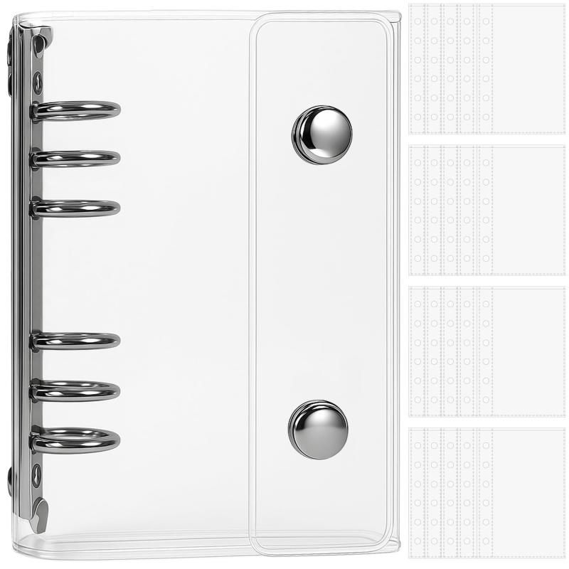 GOKEI シール帳 プラバン 透明 A6サイズ ミニ バインダー【リフィル×20枚】PPシートカードポケット クリア 手帳 プリ帳 カードスリーブ 推し活 バインダー型ノート 女の子のサムネイル