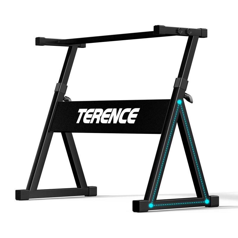 TERENCE 電子キーボード ピアノ スタンド 三角Z型 堅牢で安定 57~80cm高さ7段階調節 キーボード台 高硬度スチール製 高い耐荷重性 高耐久 組み立て簡単 54/61/73/76/88鍵電子ピアノに対応 リサイタ