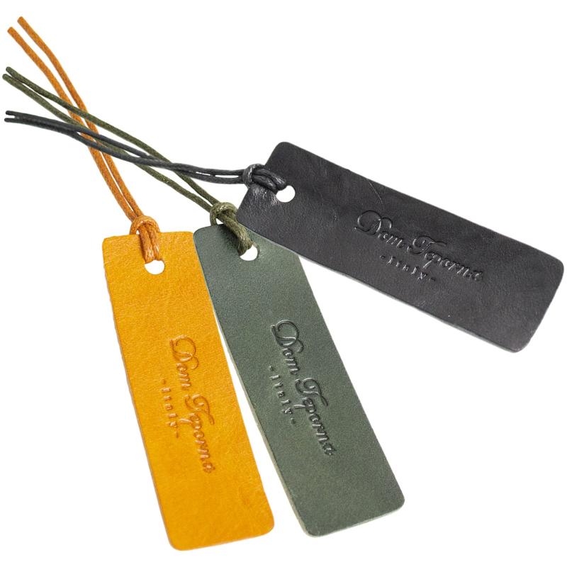 [Dom Teporna] しおり 本革 イタリアンレザー 紐付き ブックマーク おしゃれな読書に ブックマーカー 栞