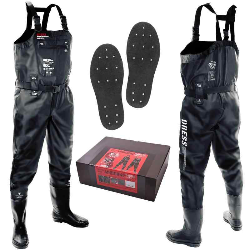 Rakuten - [ドレス] チェストハイ ウェーダー AIRBORNE フェルト スパイク S~2XL 釣り 胴長 長靴 高耐久 ブーツ 防水 海釣り 渓流 ウェーディング フローティング 多機能 セット 大きいサイズ 丈夫 軽量