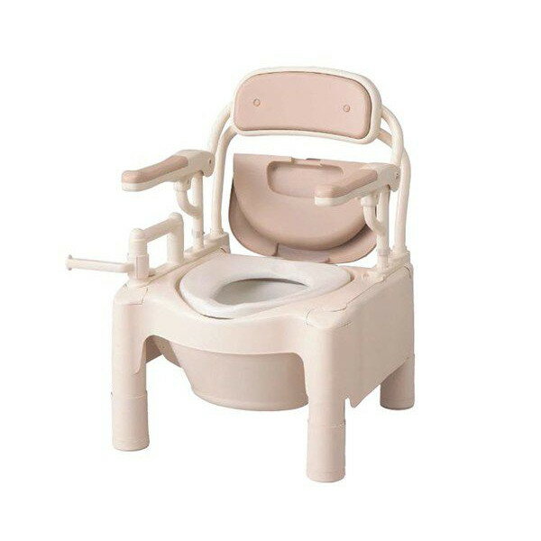 介護用品 排泄介護 ポータブルトイレFX-CPはね上げ キャスター付 870-074 アロン化成