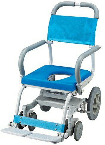 シャワーキャリー くるくるチェアD O型穴有りシート KRU-172 入浴用車椅子