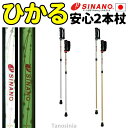 ウォーキングポール 伸縮 高齢者 シナノ 暗くても安心・安全 蓄光反射ポール ひかる安心2本杖 2本組 光るあんしん2本杖 二本杖 SINANO 日本製 夜 夜間 夜道 おすすめ