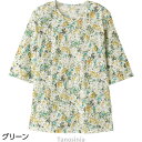 5分袖オパール花柄 Tシャツ 婦人向け 女性用 レディース 2024 シニア向け 春夏ファッション 60代 70代 80代 90代